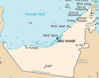 united arab emirates map dubai abu dhabi uae